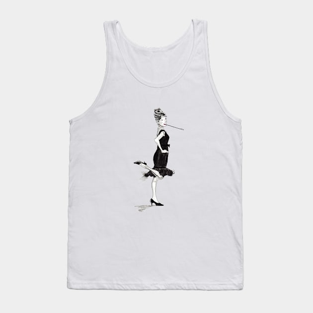 Audrey Hepburn Retro Girl Tank Top by beaugeste2280@yahoo.com